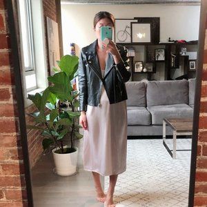 GANNI LAMB LEATHER MOTO JACKET